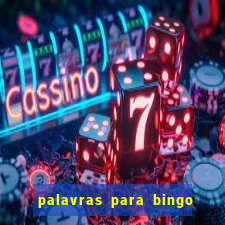 palavras para bingo cha de bebe